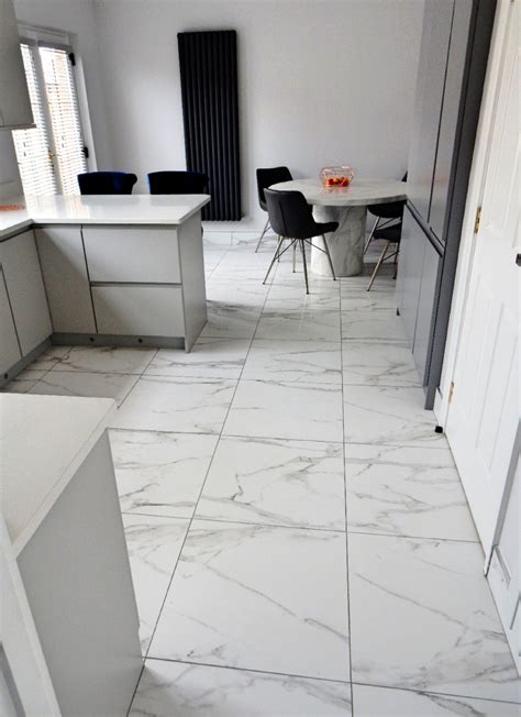 Marble Kitchen Floor Tiles Marble Effect Tiles Carrara Marble Tiles