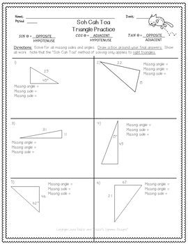 Find the measure of the indicated angle to the worksheet by kuta software llc. Soh Cah Toa Worksheet