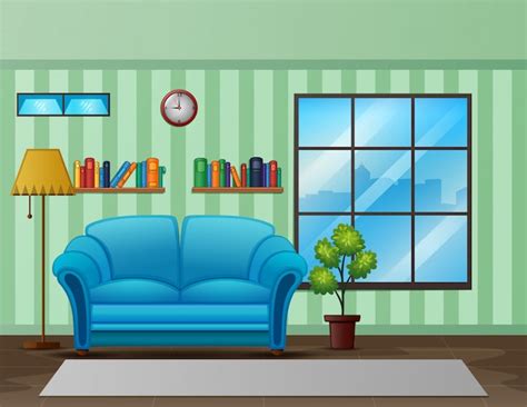 Cartoon Illustration Of Luxury Living Room Vector Free Download