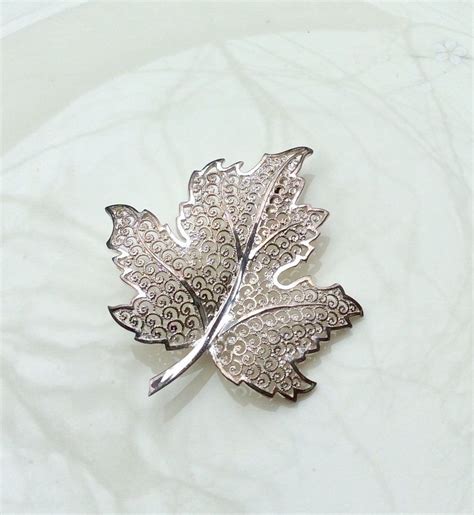 Vintage Sterling Silver Leaf Brooch Vintage Birks Canada Etsy In 2021