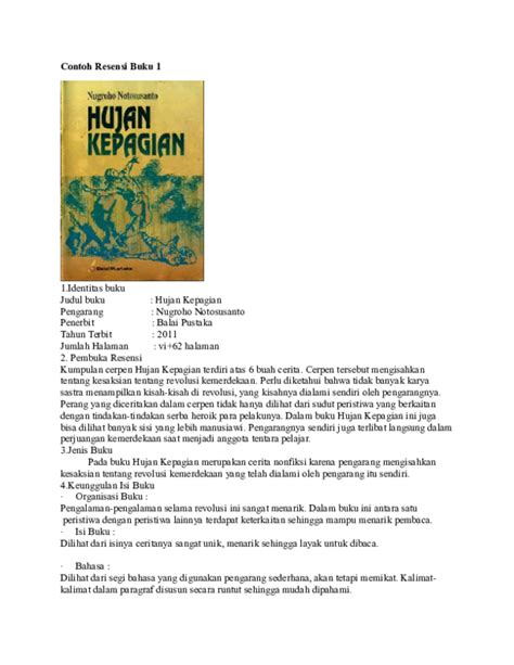 Contoh Resensi Novel Bahasa Indonesia