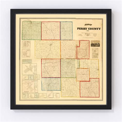 Vintage Map Of Perry County Ohio By Ted S Vintage Art