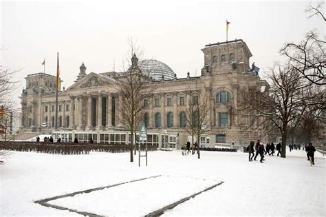 Snow Reichstagberlin Germany Landmarks Photo Stunning
