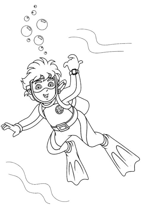 Scuba diver coloring pages printable #cubadiverlife. Diving Coloring Pages for childrens printable for free