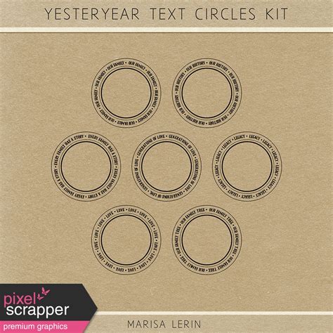 Yesteryear Text Circles Kit By Marisa Lerin Graphics Kit
