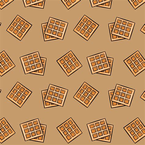 Waffle Seamless Pattern Vector Sweets Illustration Bakery Wallpaper
