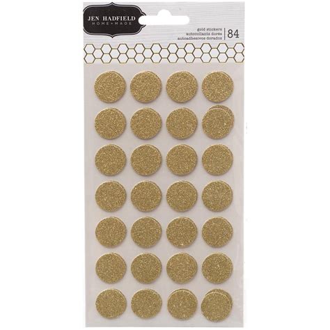 Gold Circles Homemade Glitter Stickers Glitter Gold Circles