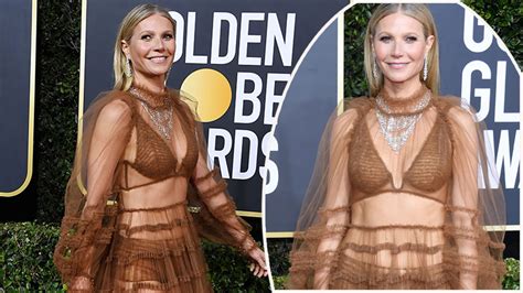 Golden Globes 2020 Gwyneth Paltrow Shocks In Sheer Fendi Dress At