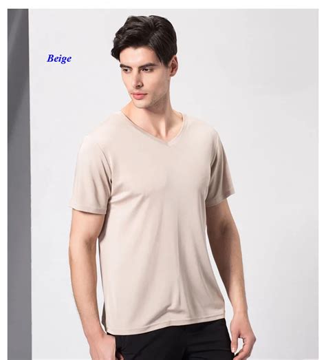 New Arrival Pure Silk Knitted V Neck Male T Shirt100 Natural Silk