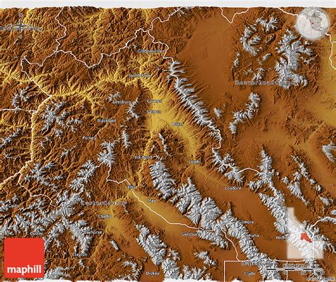 Physical 3d Map Of Lemhi County