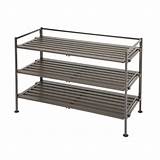 Pictures of 9 Pair Resin Slatted Shoe Rack