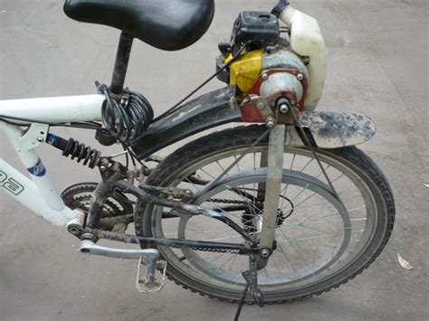 Самодельный велосипед с мотором от триммера