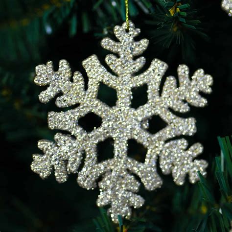 6 Champagne Snowflakes 100mm
