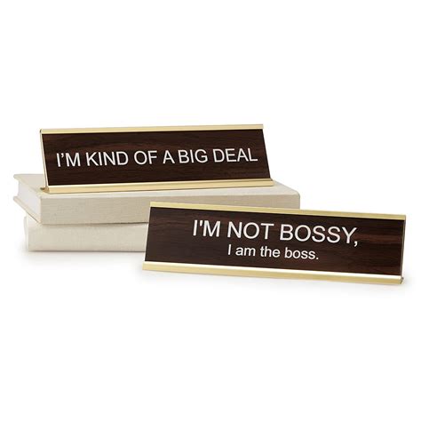 A reception desk sign is a sign that appear on, behind, or above the reception desk in an office apart from merely identifying where the reception desk is, reception desk signs often have another. Big Personality Desk Signs | boss gift, office sign ...