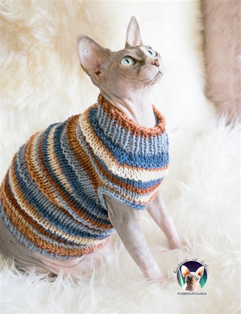 Sphynx Cat Sweater Striped Cat Sweater Striped Cat Shirt Etsy Australia