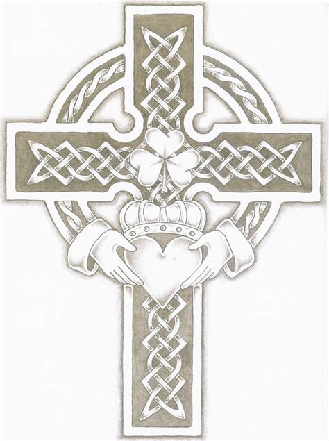Celtic cross with claddagh design tattoo: claddagh cross by adumb on DeviantArt