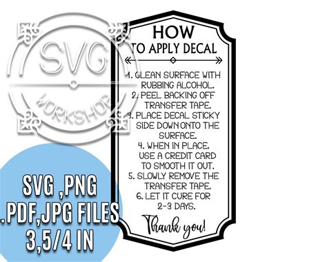 Apply Decal Svg How To Apply Decal Svg Decal Application Etsy