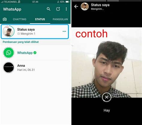 Misalkan si a menyimpan nomor si b, dan si b menyimpan nomor si a. Cara Membuat Status "Story" di WhatsApp - Dianisa.com