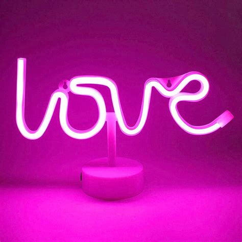 Pink Love Neon Led Sign Pink Love Neon Light Thenaturalneon Etsy