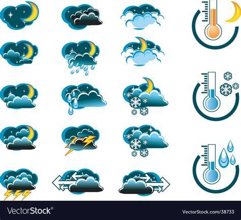 Weather Forecast Icons Royalty Free Vector Image
