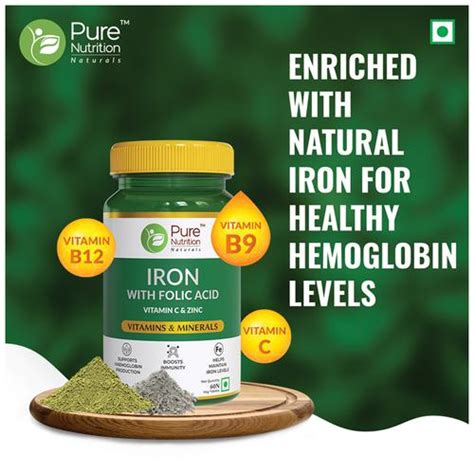 Buy Pure Nutrition Iron Tablet Supports Haemoglobin Production