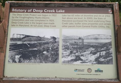 History Of Deep Creek Lake Historical Marker