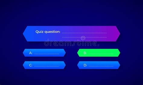 Design Of Quiz In Blue Color Question And Four Answer Option Correct