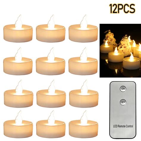 12pcs Flameless Battery Operated Led Votive Candles With Remote Control