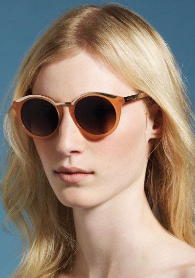 Something Else Classic Crystal Frame Amber Round Sunglasses