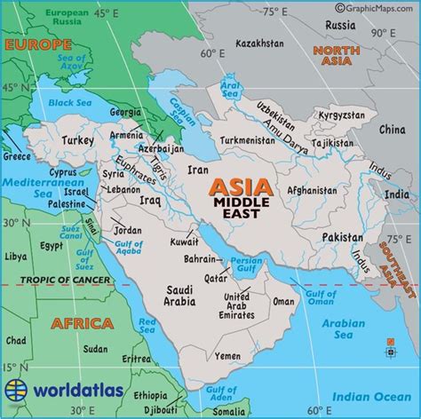 Large Map Of Middle East Easy To Read And Printable Simply Said