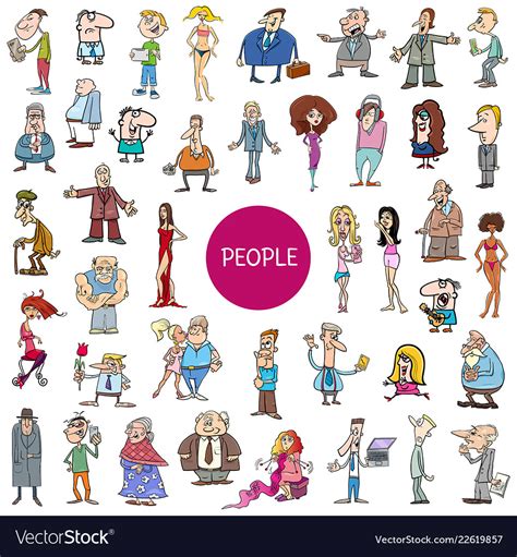 Cartoon People Characters Huge Set Royalty Free Vector Image