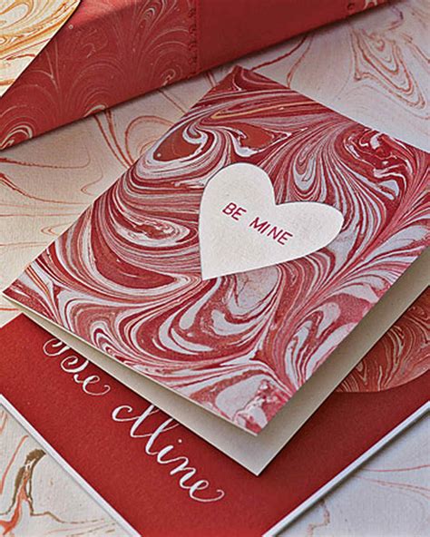 Looking for free printable valentine cards? Marbleized Valentines | Martha Stewart