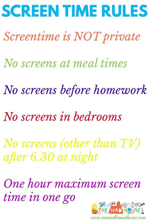Screen Time Setting House Rules Screen Time Rules Kids Screen Time