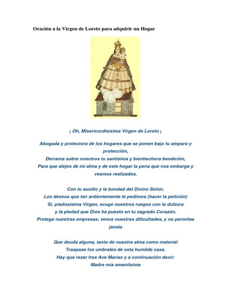 Oración A La Virgen De Loreto Para Adquirir Un Hogar Y