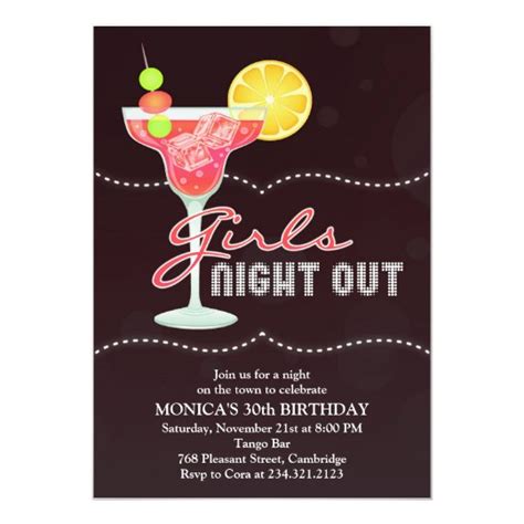 Girls Night Out Birthday Party Invitation