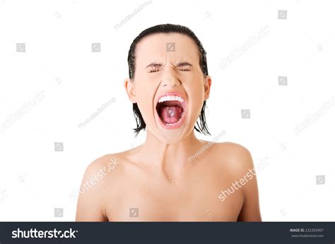 Portrait Nude Woman Screaming Loud Stock Photo 232359997 Shutterstock
