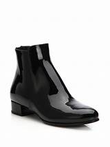 Black Patent Leather Flat Ankle Boots Photos