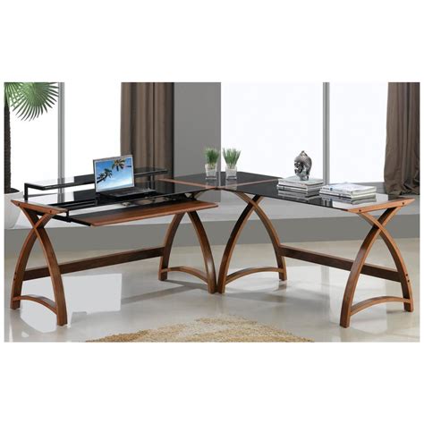Corner office desks have grown in popularity around. Spectrum Corner Desk Link Black Glass | Home Computer Desks