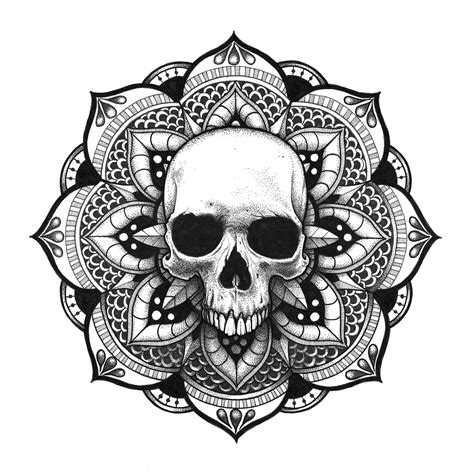 Mandala Crâne Skull Mandala Skull Mandala Elbow Tattoos Skull