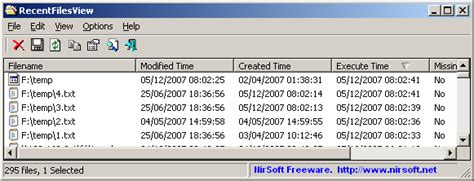 Recentfilesview View The List Of Recently Opened Files
