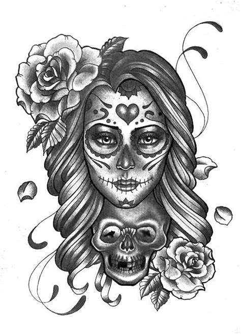 Frah13 Skull Girl Tattoo Girl Skull Sugar