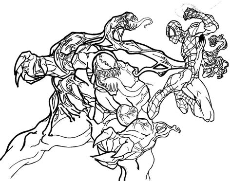 Dibujos De Venom Con Spider Man Para Colorear Para Colorear Pintar E