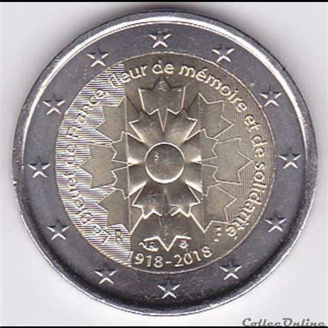 Pièce 2 Euros Le Bleuet De France Fleur De Mémoire Et De