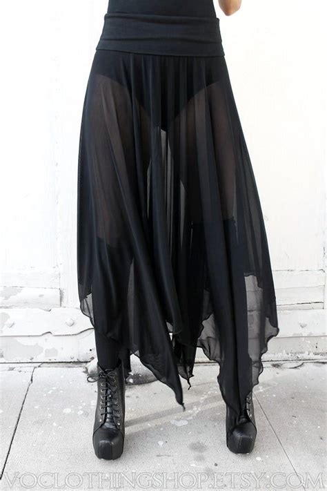 Witchy Sheer Black Long Mesh Maxi Skirt Etsy Mesh Maxi Skirt Diy Maxi Skirt Long Skirt Outfits