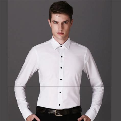 Fashion Business Men Formal Shirts Long Sleeve Fit Slim Fit Formal Tee