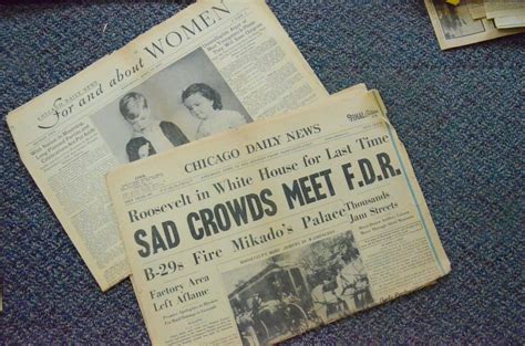 Fdr Roosevelt Death White House Ww2 April 14th 1945 Chicago Newspaper