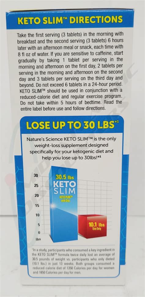 120 Tablets Of 550mg Natures Science Keto Slim Dietary Supplement Exp