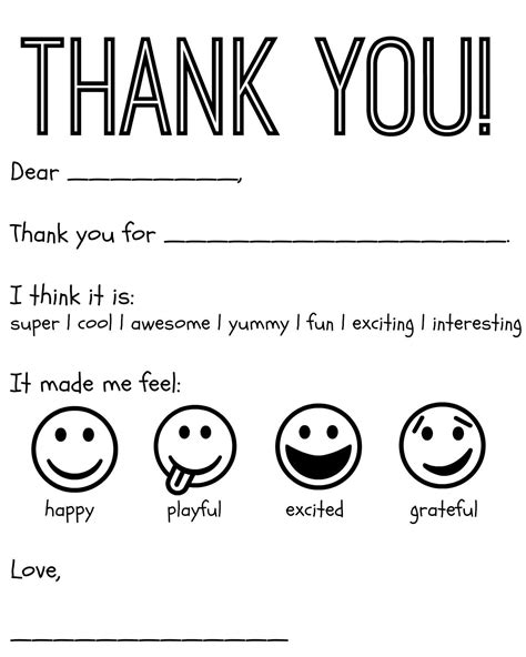 Printable Thank You Cards For Students