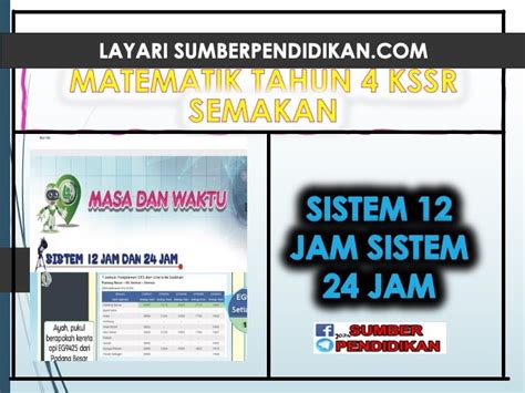 Latihan Sistem Jam Dan Jam Sistem Jam Vs Jam Unit Math