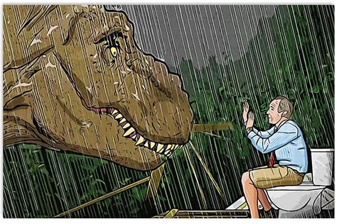 Jurassic Park T Rex Toilet Scene Poster Storeodon Store